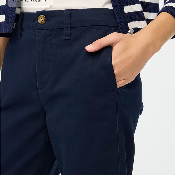NWT j crew high rise girlfriend chino pant size 28 navy - Picture 2 of 7